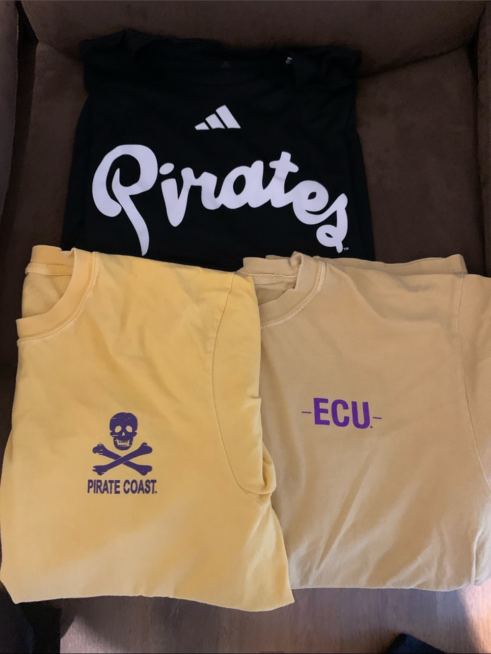 Adidas & Pirate Coast  ECU themed Short Sleeve Tees- Bold Logo